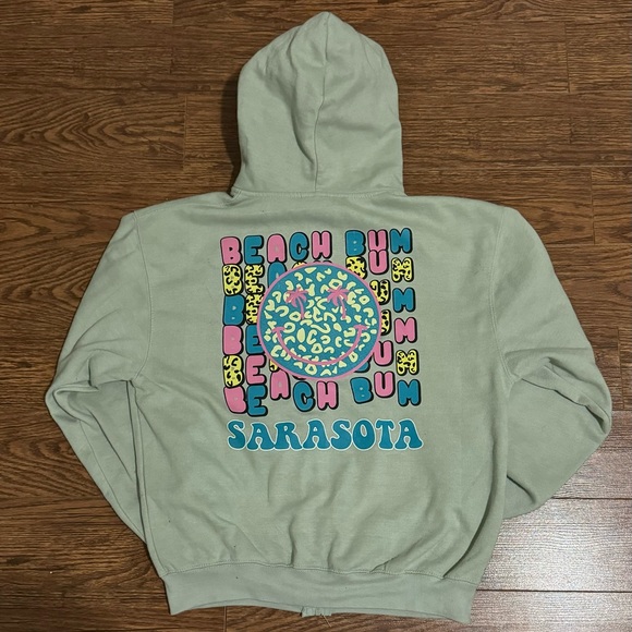 ‘Sarasota’ graphic Zip Up Hoodie - Back Graphic - Picture 3 of 6